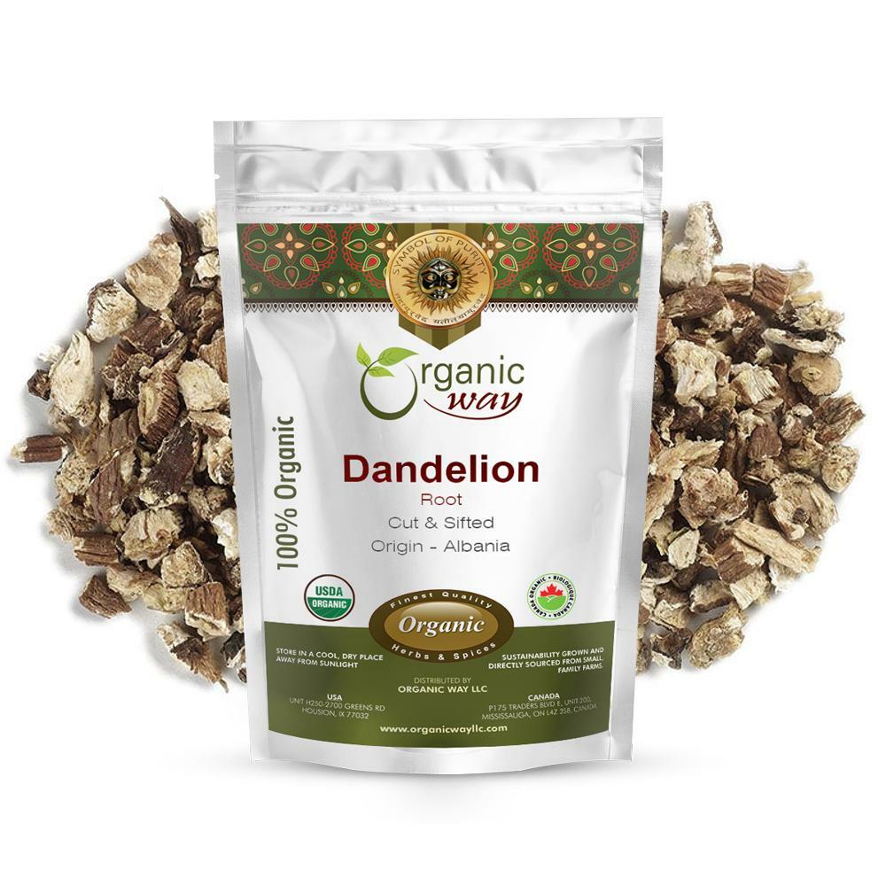 Organic Way Dandelion Root Cut & Sifted – Herbal Tea | Kosher & USDA Certified